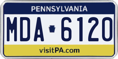 PA license plate MDA6120
