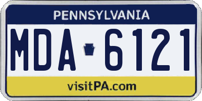 PA license plate MDA6121