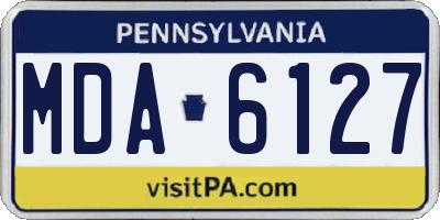 PA license plate MDA6127