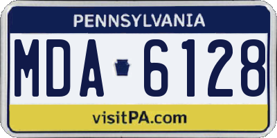 PA license plate MDA6128