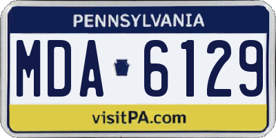 PA license plate MDA6129