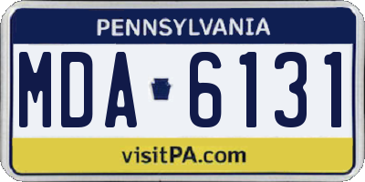 PA license plate MDA6131