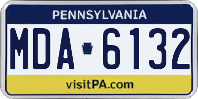 PA license plate MDA6132