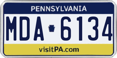 PA license plate MDA6134