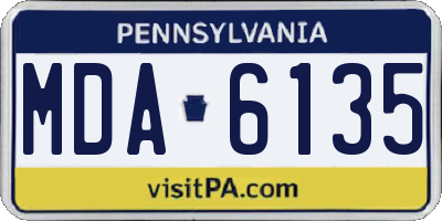 PA license plate MDA6135