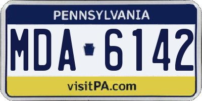 PA license plate MDA6142