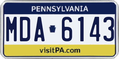 PA license plate MDA6143