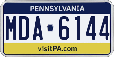 PA license plate MDA6144