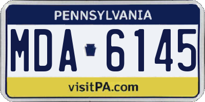 PA license plate MDA6145