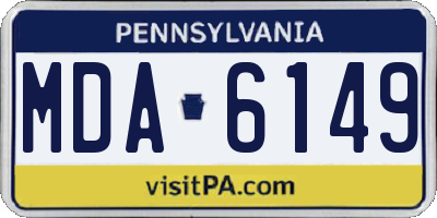 PA license plate MDA6149
