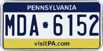 PA license plate MDA6152