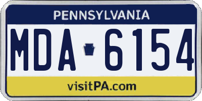 PA license plate MDA6154