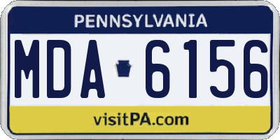 PA license plate MDA6156