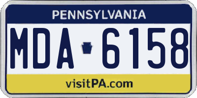 PA license plate MDA6158