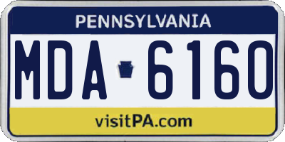PA license plate MDA6160