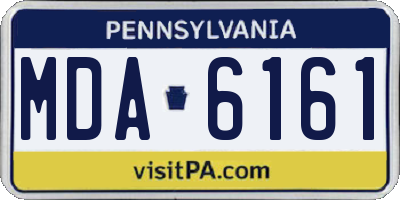 PA license plate MDA6161