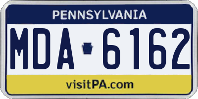PA license plate MDA6162