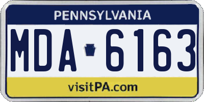 PA license plate MDA6163
