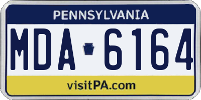 PA license plate MDA6164