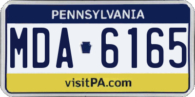 PA license plate MDA6165
