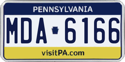 PA license plate MDA6166