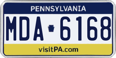 PA license plate MDA6168