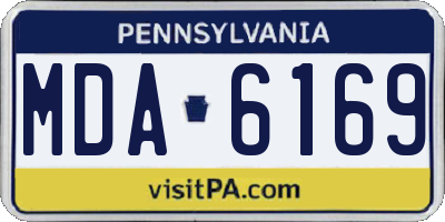 PA license plate MDA6169