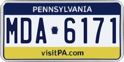 PA license plate MDA6171