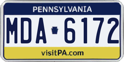 PA license plate MDA6172