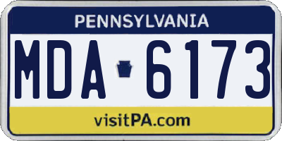 PA license plate MDA6173