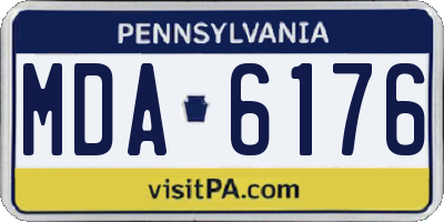 PA license plate MDA6176