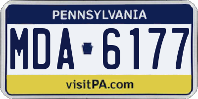 PA license plate MDA6177