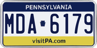 PA license plate MDA6179