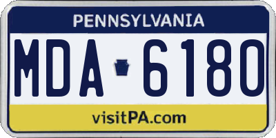 PA license plate MDA6180