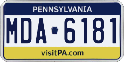 PA license plate MDA6181