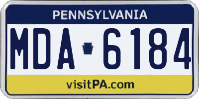 PA license plate MDA6184