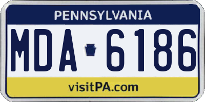 PA license plate MDA6186