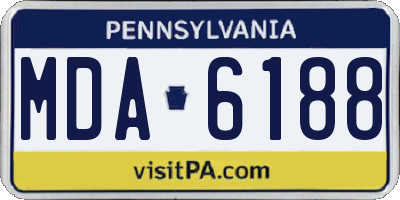 PA license plate MDA6188