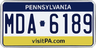 PA license plate MDA6189