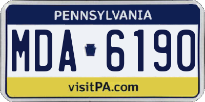 PA license plate MDA6190