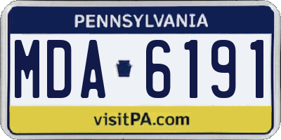 PA license plate MDA6191
