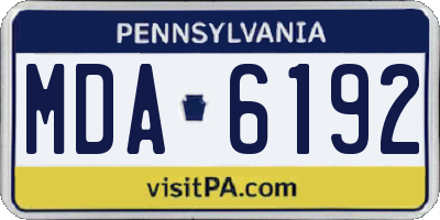 PA license plate MDA6192