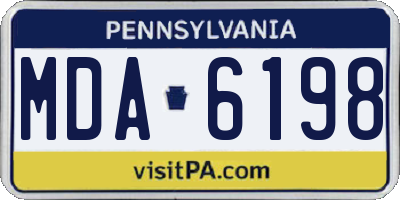 PA license plate MDA6198