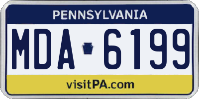 PA license plate MDA6199