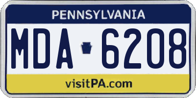 PA license plate MDA6208