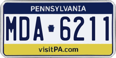 PA license plate MDA6211
