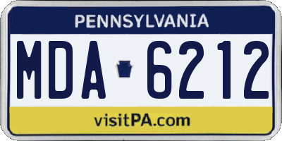 PA license plate MDA6212