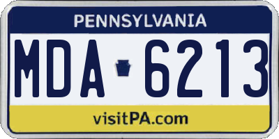 PA license plate MDA6213