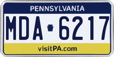 PA license plate MDA6217
