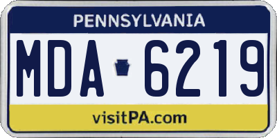 PA license plate MDA6219